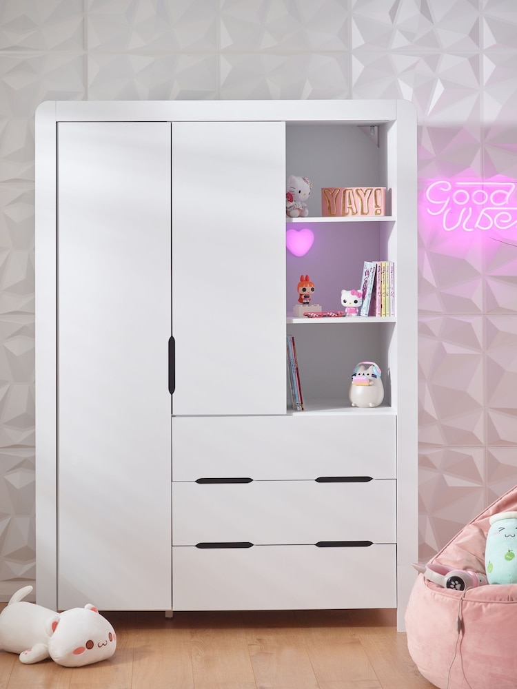 White Gaming Kids Triple Wardrobe - Image 1 of 10