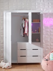 White Gaming Kids Triple Wardrobe - Image 2 of 10
