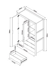 White Gaming Kids Triple Wardrobe - Image 4 of 10