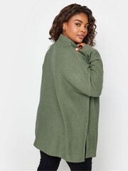 Yours Curve Green Quarter Zip Jumper - Image 3 of 4