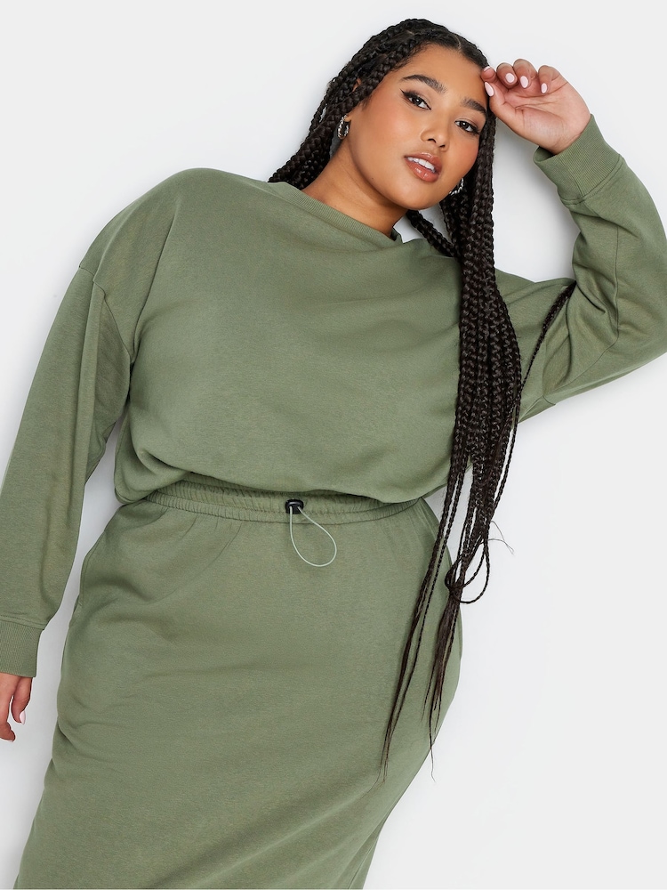 Yours Curve Green Cropped Top - Image 1 of 4