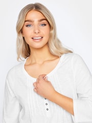 M&Co White 3/4 Length Sleeve Henley Top - Image 5 of 5