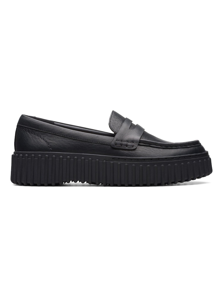 Clarks Black Leather Torhill Penny Shoes - Image 1 of 7