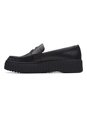 Clarks Black Leather Torhill Penny Shoes - Image 2 of 7