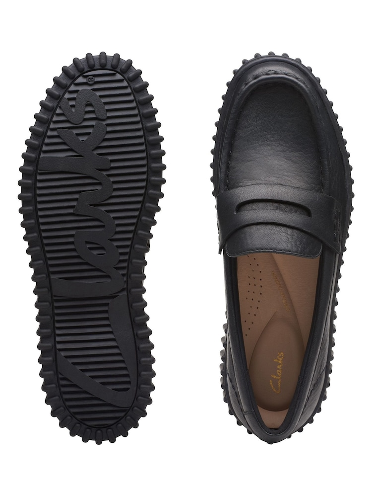 Clarks Black Leather Torhill Penny Shoes - Image 7 of 7