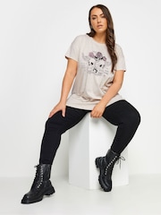 Yours Curve Natural Placement Print 100% Cotton T-Shirt - Image 3 of 4