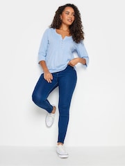 M&Co Blue Sky 3/4 Length Sleeve Henley Top - Image 2 of 4