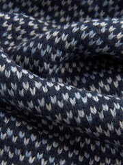 Navy Blue Textured Knitted Scarf - Image 3 of 3