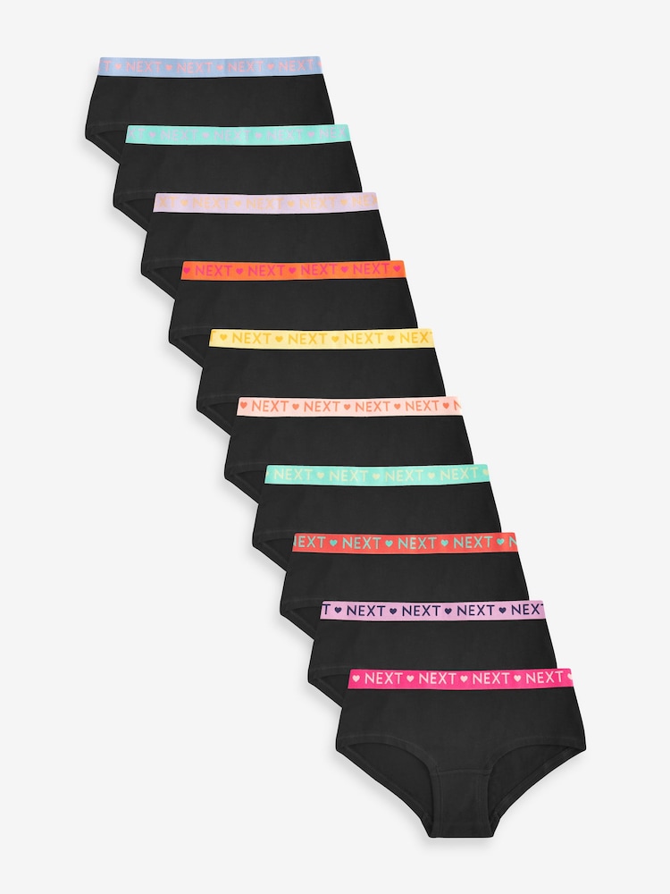 Black Hipster Briefs 10 Pack (1.5-16yrs) - Image 1 of 12