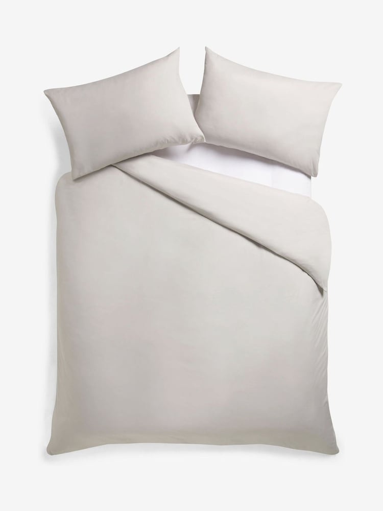 Silver Grey Non Iron Simply Soft Microfibre Duvet Cover and Pillowcase Set - Image 4 of 4