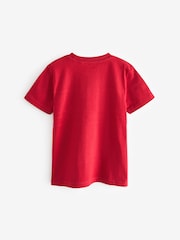 Red Colourblock Short Sleeve 100% Cotton T-Shirt (3-16yrs) - Image 2 of 3
