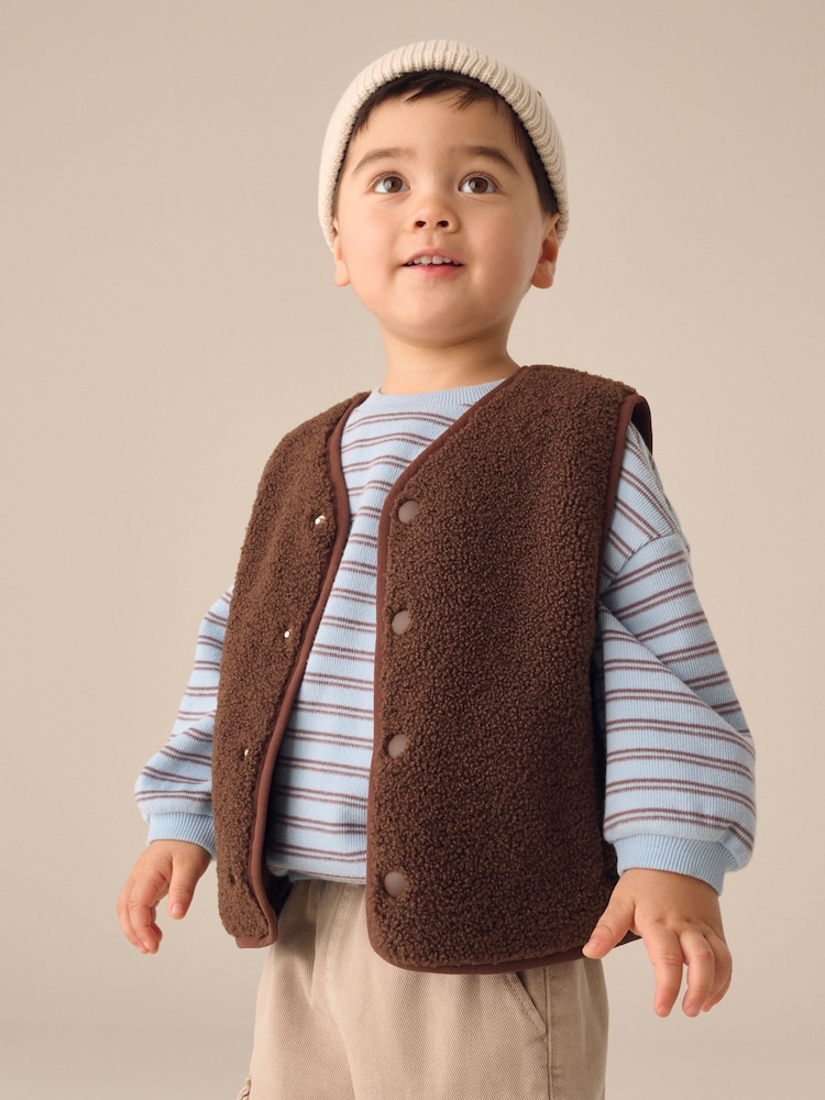 Chocolate Brown Gilet Fleece (3mths-7yrs) - Image 1 of 9
