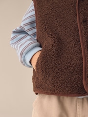 Chocolate Brown Gilet Fleece (3mths-7yrs) - Image 5 of 9