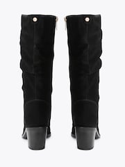 Carvela Black Secilly Suede Mid Calf Boots - Image 3 of 5