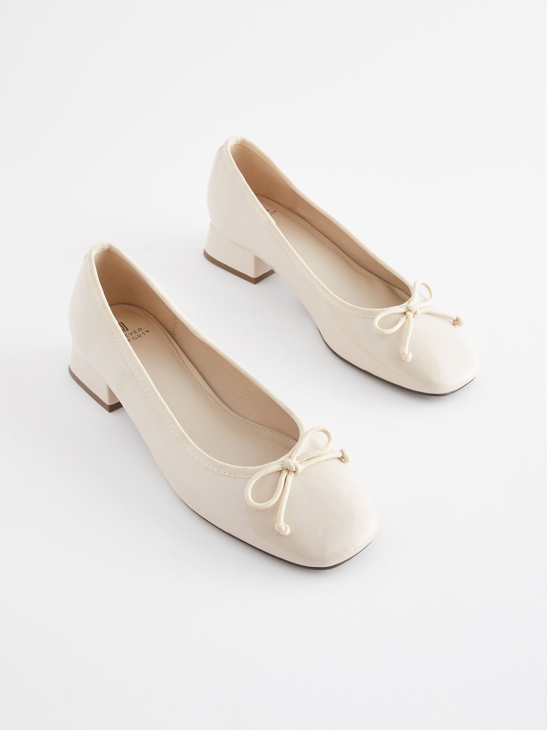 Buy Bone Forever Comfort Block Heel Ballerina Shoes from Next Luxembourg