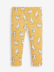 JoJo Maman Bébé Yellow 2-Pack Girls' Cat Print Leggings - Image 2 of 5