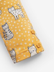 JoJo Maman Bébé Yellow 2-Pack Girls' Cat Print Leggings - Image 4 of 5