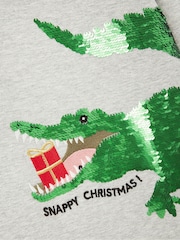 Joules Jack Grey Long Sleeve Artwork T-Shirt - Image 4 of 6