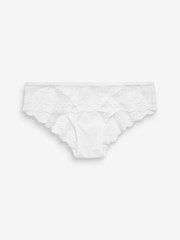 White Brazilian Microfibre And Lace Knickers - Image 4 of 4