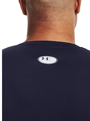 Under Armour Navy/White HeatGear Fitted Long Sleeve Base Layer T-Shirt - Image 4 of 6