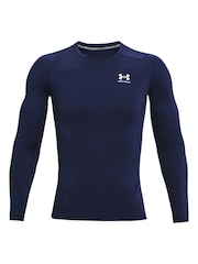 Under Armour Navy/White HeatGear Fitted Long Sleeve Base Layer T-Shirt - Image 5 of 6