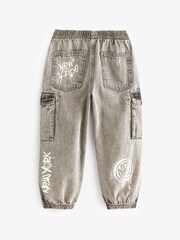 Grey Graffiti Jersey Denim Cargo Trousers (3-16yrs) - Image 11 of 12