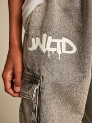 Grey Graffiti Jersey Denim Cargo Trousers (3-16yrs) - Image 5 of 12