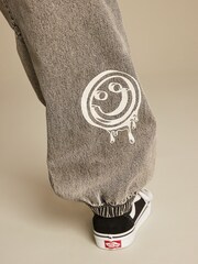 Grey Graffiti Jersey Denim Cargo Trousers (3-16yrs) - Image 7 of 12