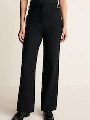Black Tailored Ponte Metal Detail Wide Leg Trousers - Image 4 of 8