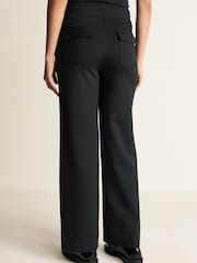 Black Tailored Ponte Metal Detail Wide Leg Trousers - Image 5 of 8