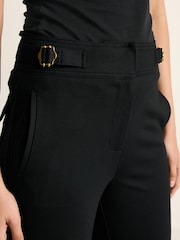 Black Tailored Ponte Metal Detail Wide Leg Trousers - Image 6 of 8