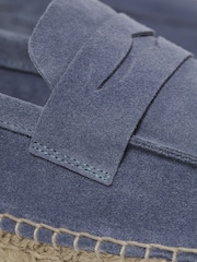 Reiss Mid Blue Espadrille Suede Summer Shoes - Image 4 of 5