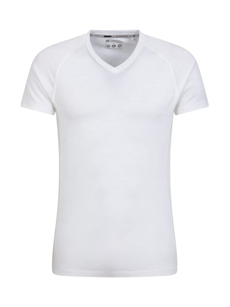 Mountain Warehouse White Summit Mens Short Sleeves Merino Thermal Top - Image 1 of 5