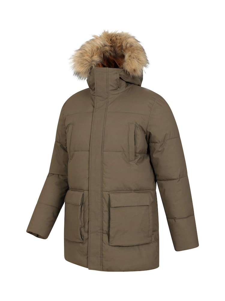 Mountain Warehouse Green Fern Mens Water Resistant Padded Parka Coat Jacket - Image 2 of 5