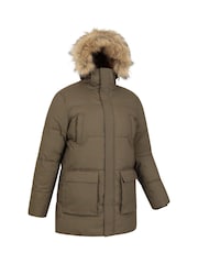 Mountain Warehouse Green Fern Mens Water Resistant Padded Parka Coat Jacket - Image 3 of 5