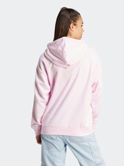 adidas Pink Sportswear Essentials 3-Stripes French Terry Oversized Full-Zip Hoodie - Image 2 of 7