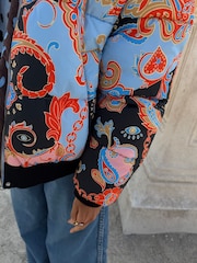 Never Fully Dressed Blue Paisley Reversible Padded Jacket - Image 3 of 5