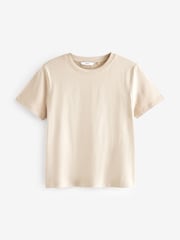 Stein/Natur - Kurzärmeliges T-Shirt mit Rundhalsausschnitt aus 100 % Baumwolle - Bild 6 von 7