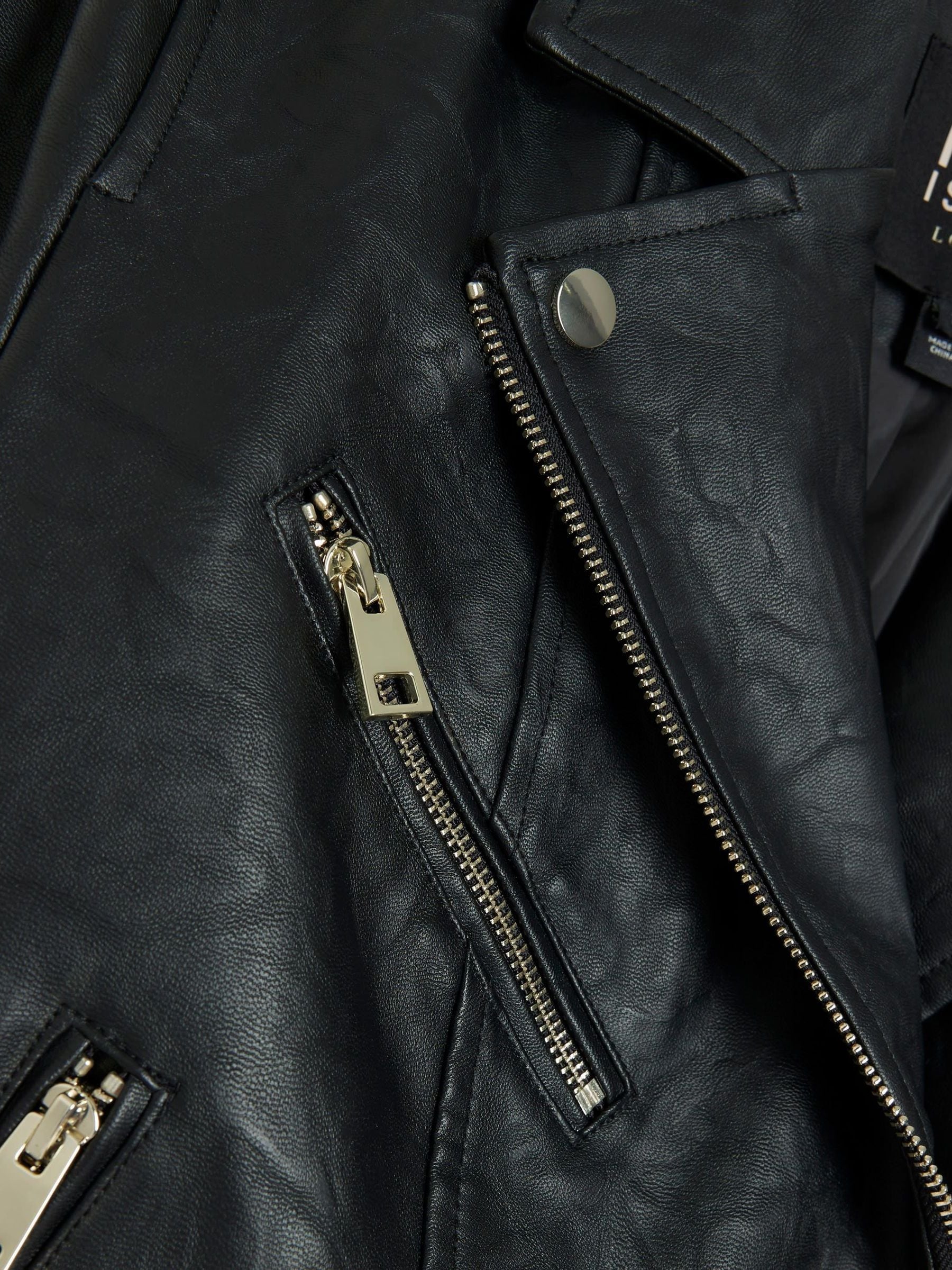 Buy River Island Black Faux Leather Biker Jacket from Next Canada