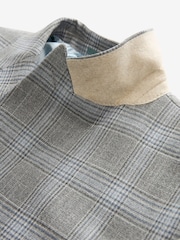 Grey Slim Fit Double Breasted Check Suit Jacket - Image 9 of 11