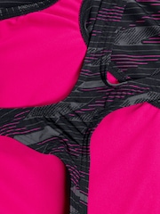Speedo Black/Pink Womens Hyper Boom All-Over Medalist Swimsuit - Image 8 of 9