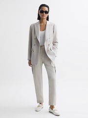 Reiss White Molly Cotton Halter Neck Vest - Image 5 of 5