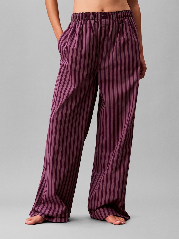 Calvin Klein Purple Cotton Poplin Pyjamas - Image 1 of 6 Calvin Klein Purple Cotton Poplin Pyjamas - Image 1 of 6