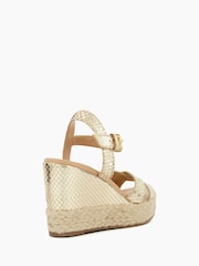 Dune London Animal Kind Cross Strap Covered Wedge Sandals - Image 4 of 5