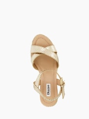 Dune London Animal Kind Cross Strap Covered Wedge Sandals - Image 5 of 5