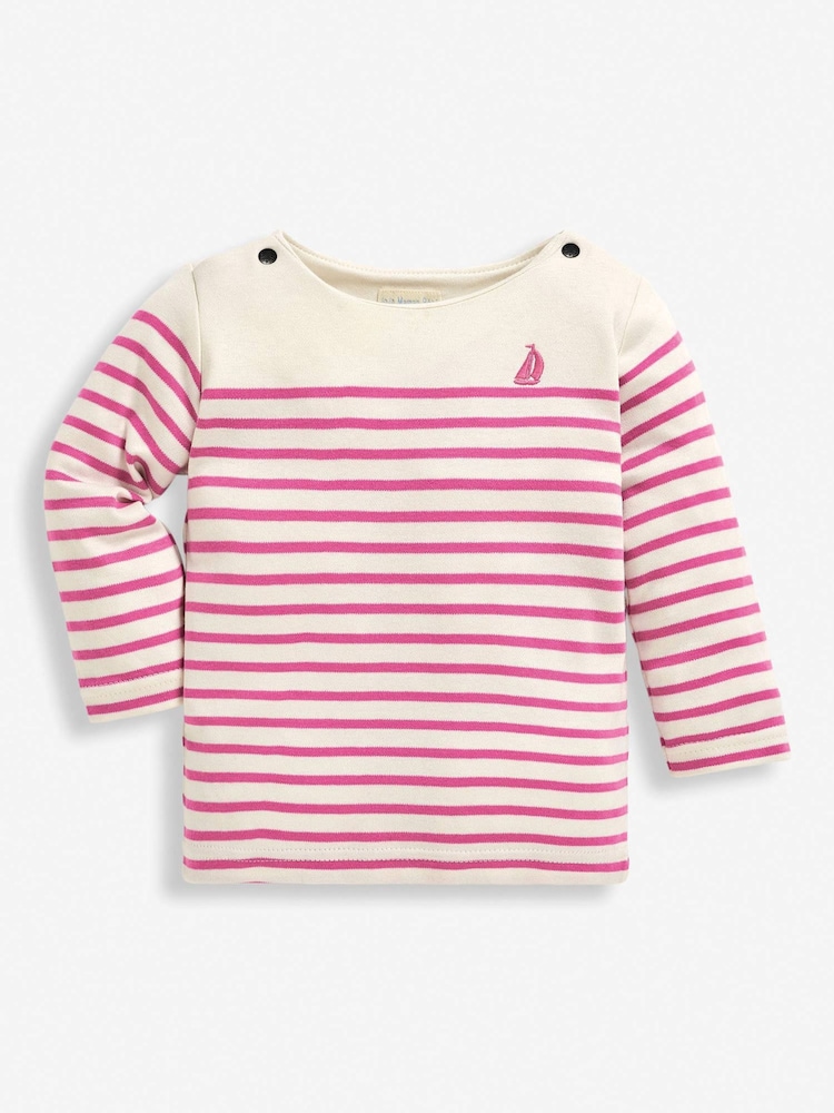 JoJo Maman Bébé Orchid Long Sleeved Breton Top - Image 1 of 1