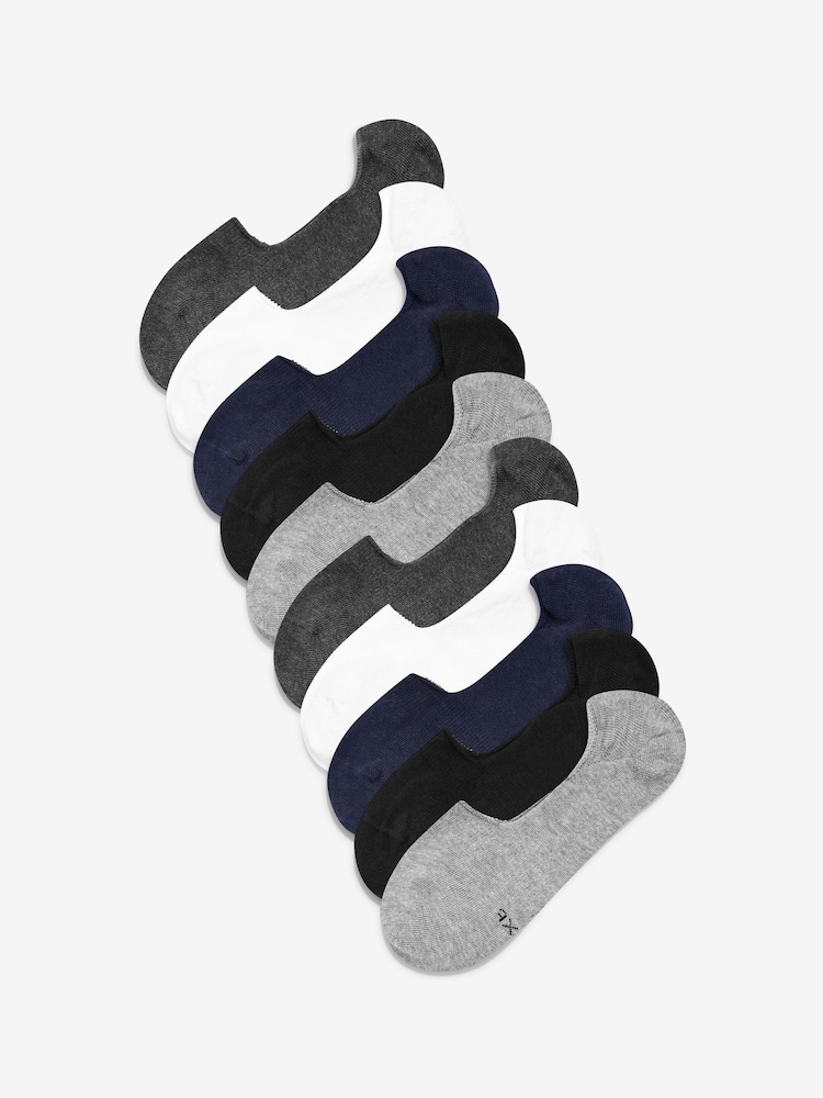 Multi 10 Pack Invisible Trainers Socks - Image 1 of 11