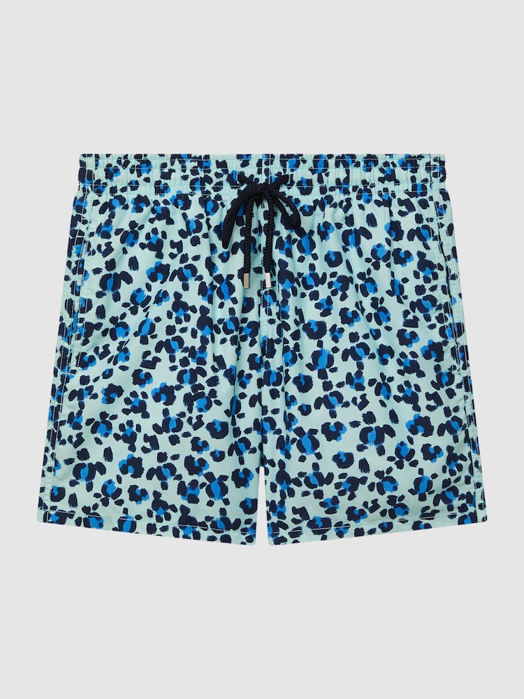 Reiss Blue Multi Moorea Vilebrequin Leopard Print Swim Shorts - Image 2 of 5