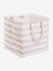 JoJo Maman Bébé Neutral Striped Canvas Storage Cube - Image 1 of 1