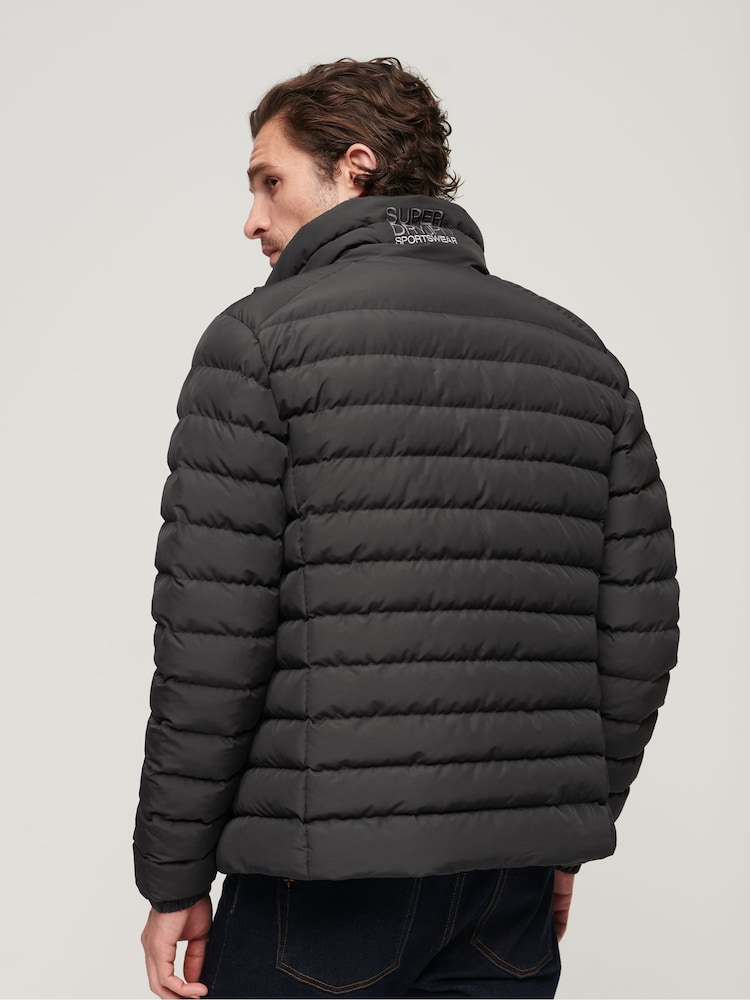 Superdry Black Fuji Embroided Padded Jacket - Image 2 of 3 Superdry Black Fuji Embroided Padded Jacket - Image 2 of 3